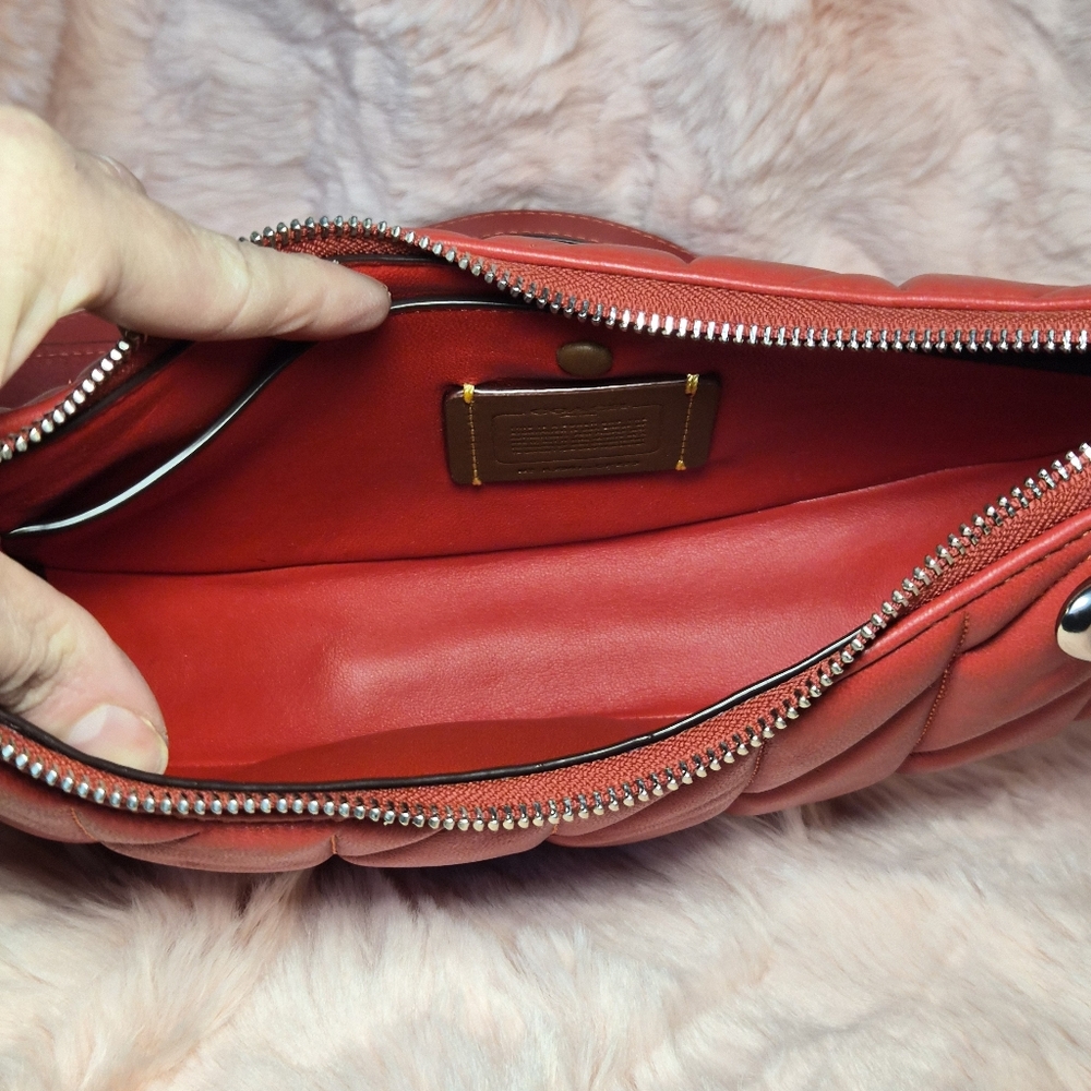 Coach Mira Red Quilted Leather Shoulder Bag NEW - Picture 14 of 16